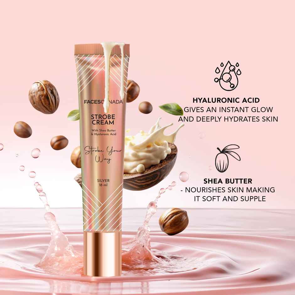 Faces Canada Strobe Cream - Silver, Primer + Highlighter + Moisturizer