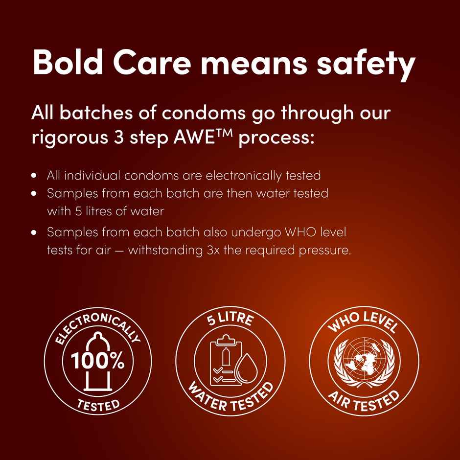 Bold Care Ultra Thin Climax Delay Condoms | To Help Men Last 5-7X Longer In Bed With Benzocaine