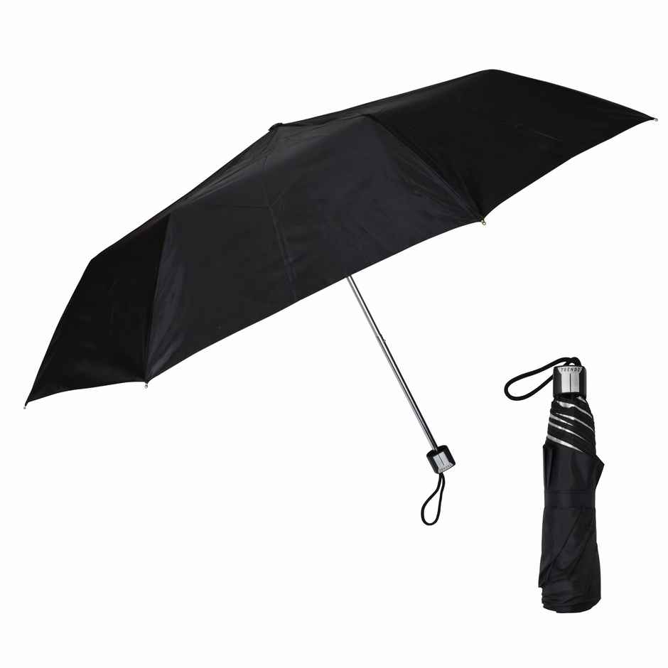 Fendo 3 Fold Hand Open 21.5 inch Black Umbrella