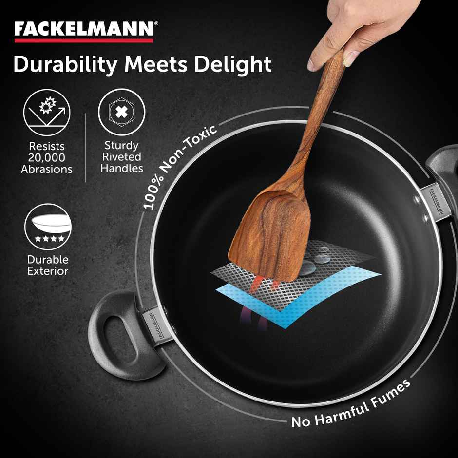 Fackelmann Quartz Nonstick Casserole w Glass Lid 32cm BPA-Free All Stoves Compatible Anti-scratch