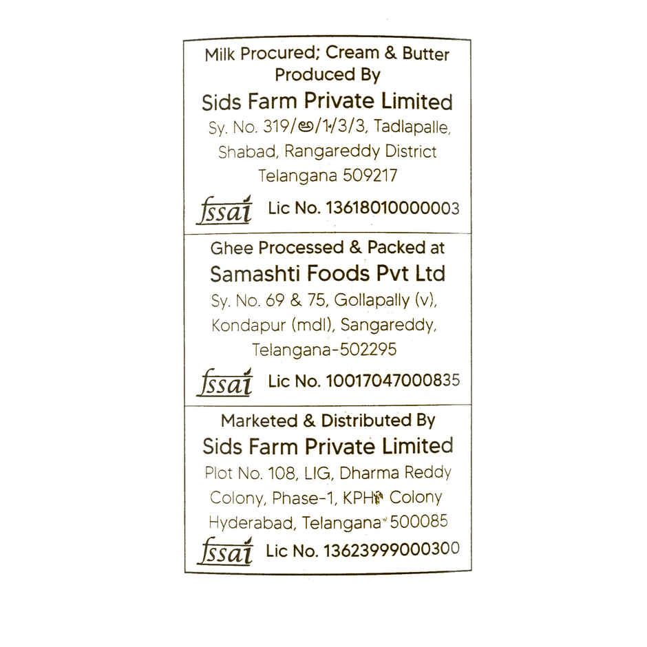 Sid's Farm Cow Ghee | Pure & Authentic