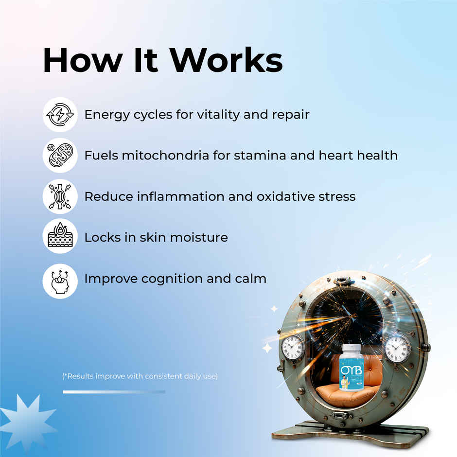 OYB Anti-Ageing Formula with CoQ10, Curcumin & Resveratrol | 30 Tablets | OYB Time-Machine