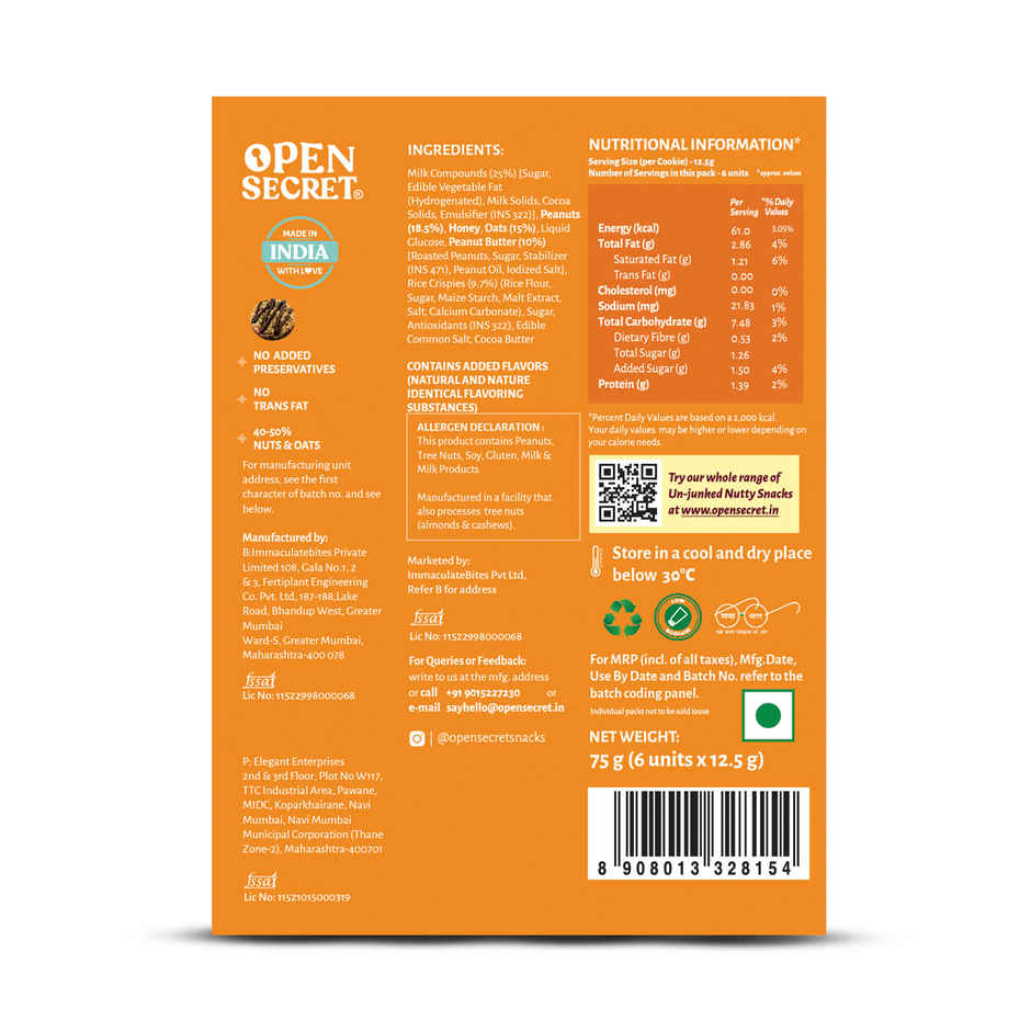 Open Secret Zero Maida Peanut Butter Protein Cookies