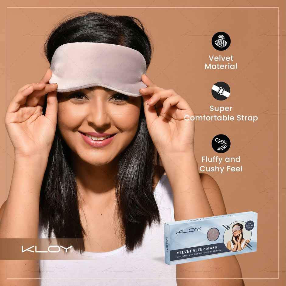 KLOY Velvet Sleep Mask - Grey