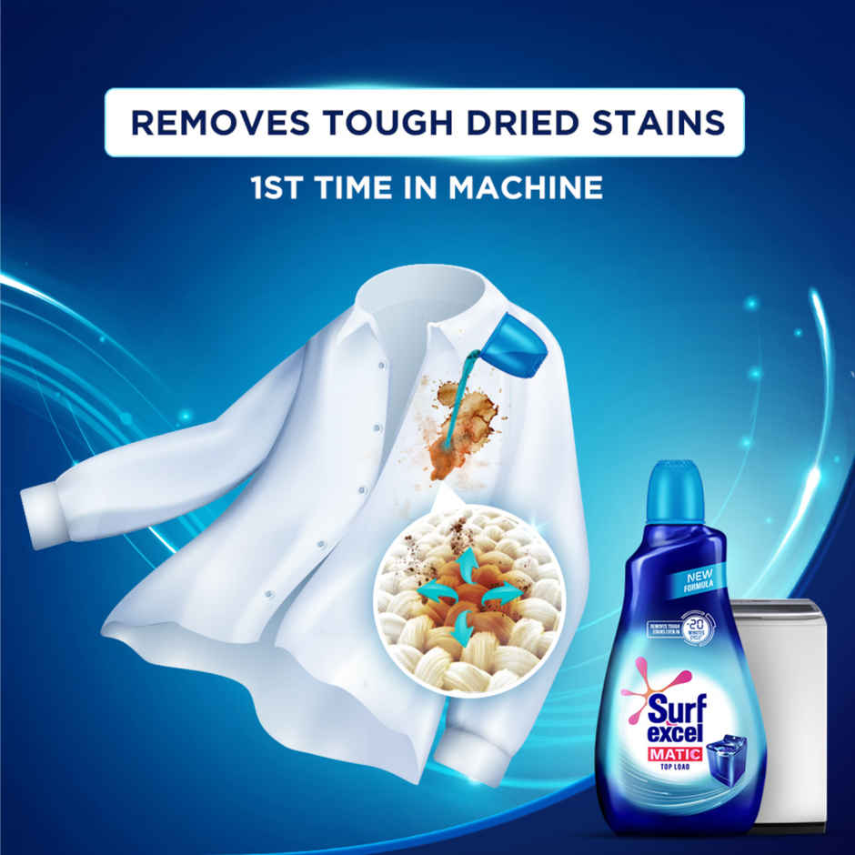 Surf Excel Matic Top Load Detergent Liquid Refill | Tough Dried Stain Removal (2L) & Comfort Morning Fresh After Wash Fabric Conditioner (430ml) Combo