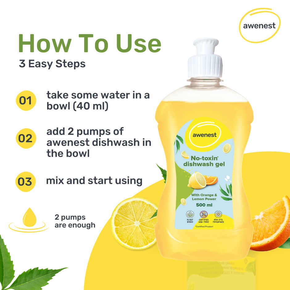 Awenest Plant Based Dishwash Gel | No-toxin