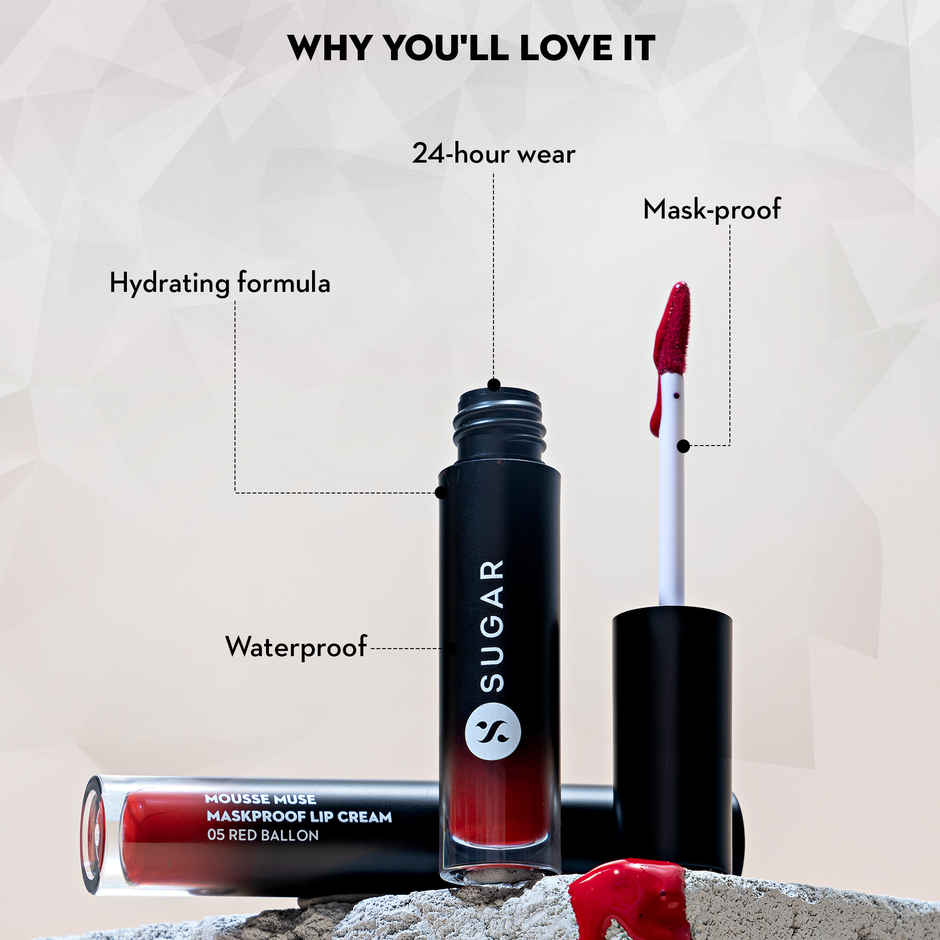 SUGAR Cosmetics Mousse Muse Lip Cream - 03 Red Square