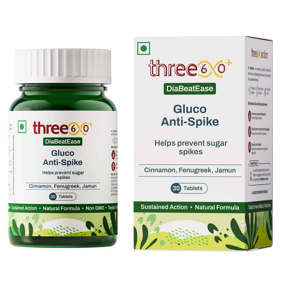 three60+ Diabeatease Gluco Anti-Spike Tablets for Sugar Control