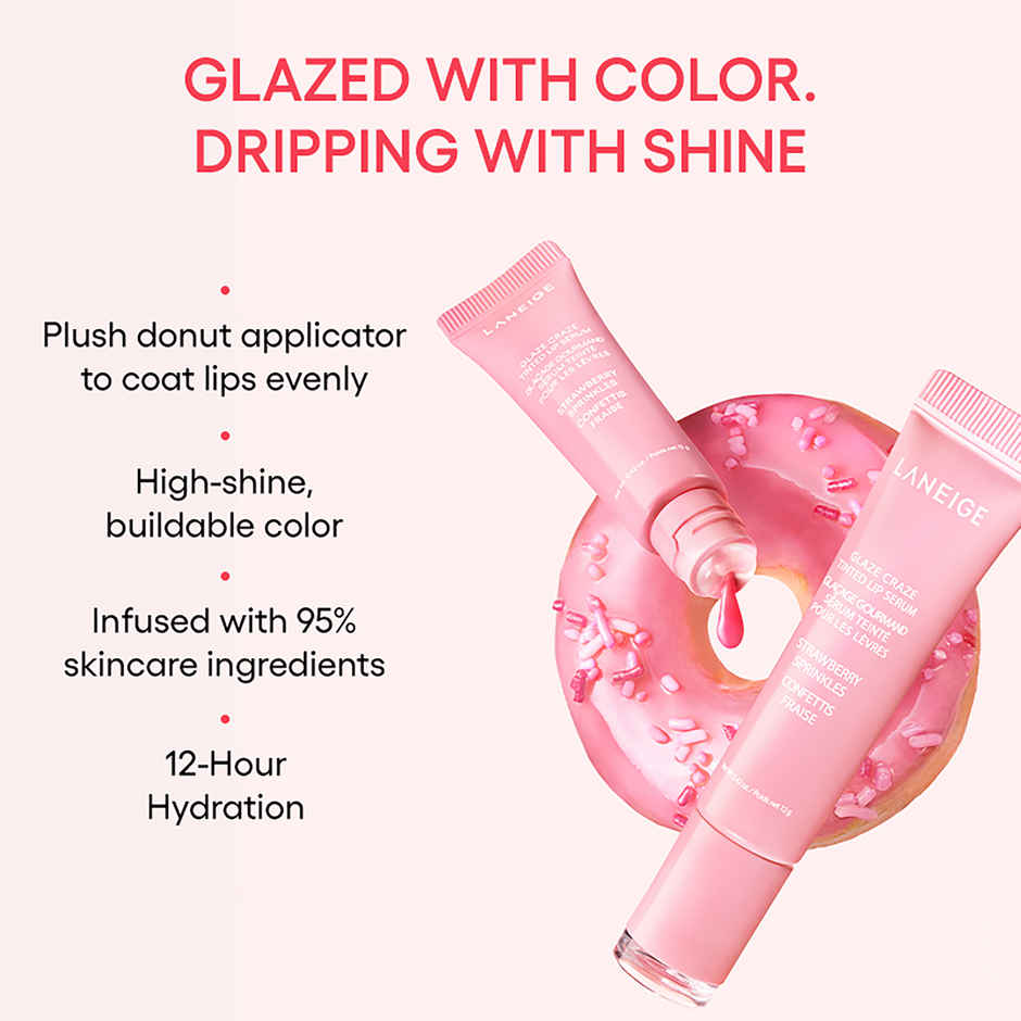 Laneige Glaze Craze Tinted Lip Serum - Strawberry Sprinkles