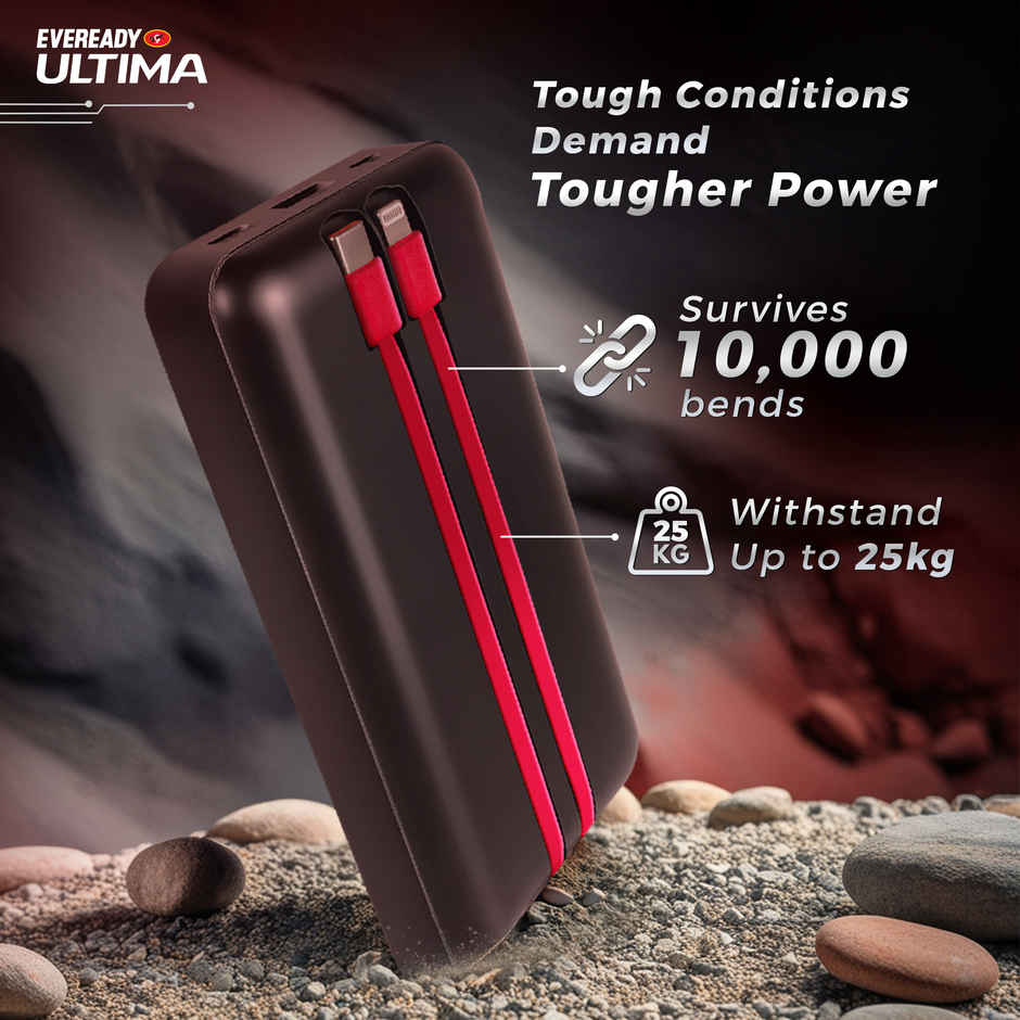 Eveready Ultima 20000 mAh Regular | Power Bank With Built - in - Cable and Digital Display - PB11