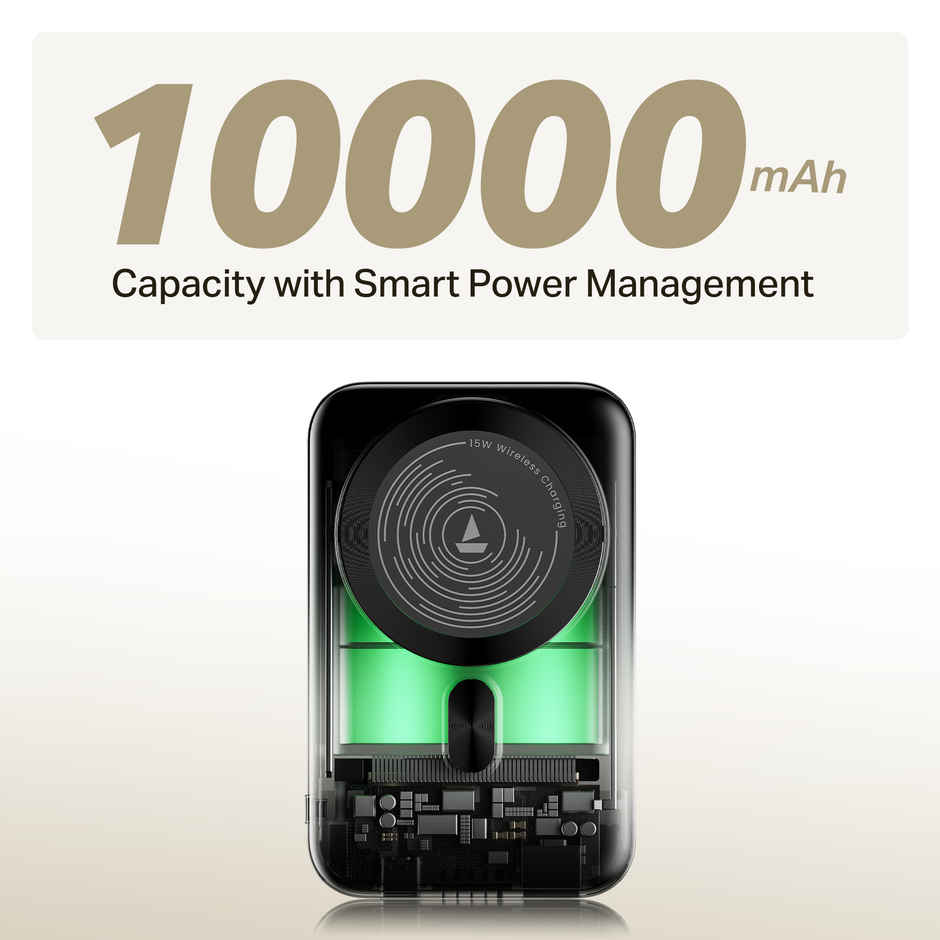 boat EnergyShroom PB331 MagnaCharge Wireless Powerbank | Ash Black