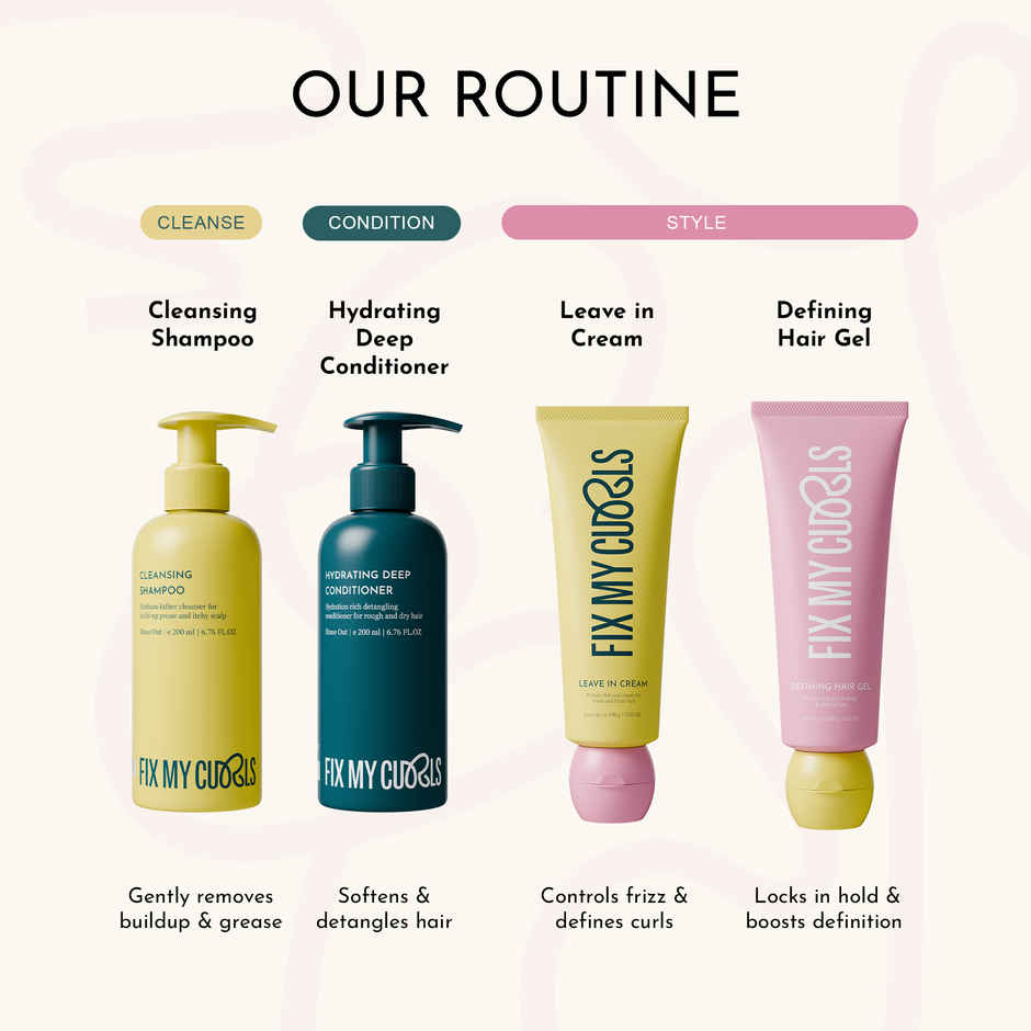 Fix My Curls Protein Styling Duo Enriched With Jojoba Oil & Sunflower Oil|Curl Defining Cream & Gel