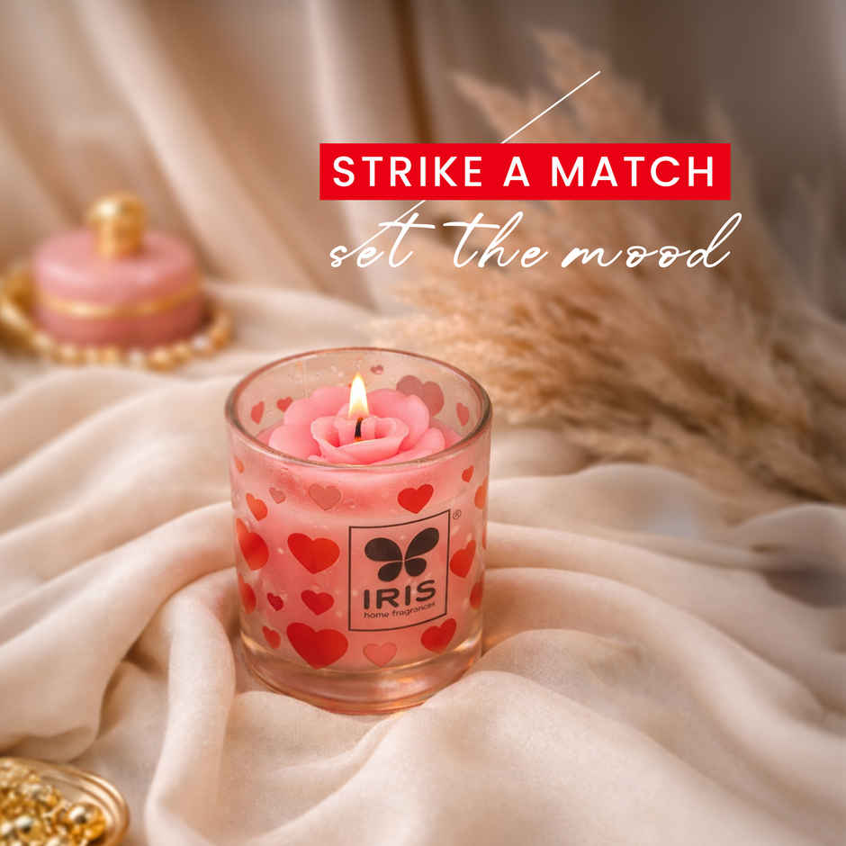 Blooming Hearts Shot Glass Candles | Burns 8 Hours Each | IRIS