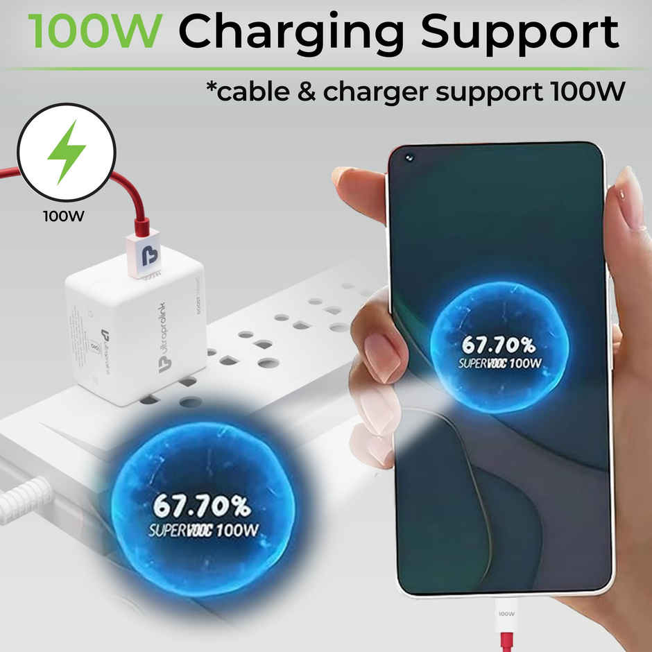 UltraProlink UM1201C Boost 100W Supervooc Multi Protocol Fast Travel Charger with Type-C Cable