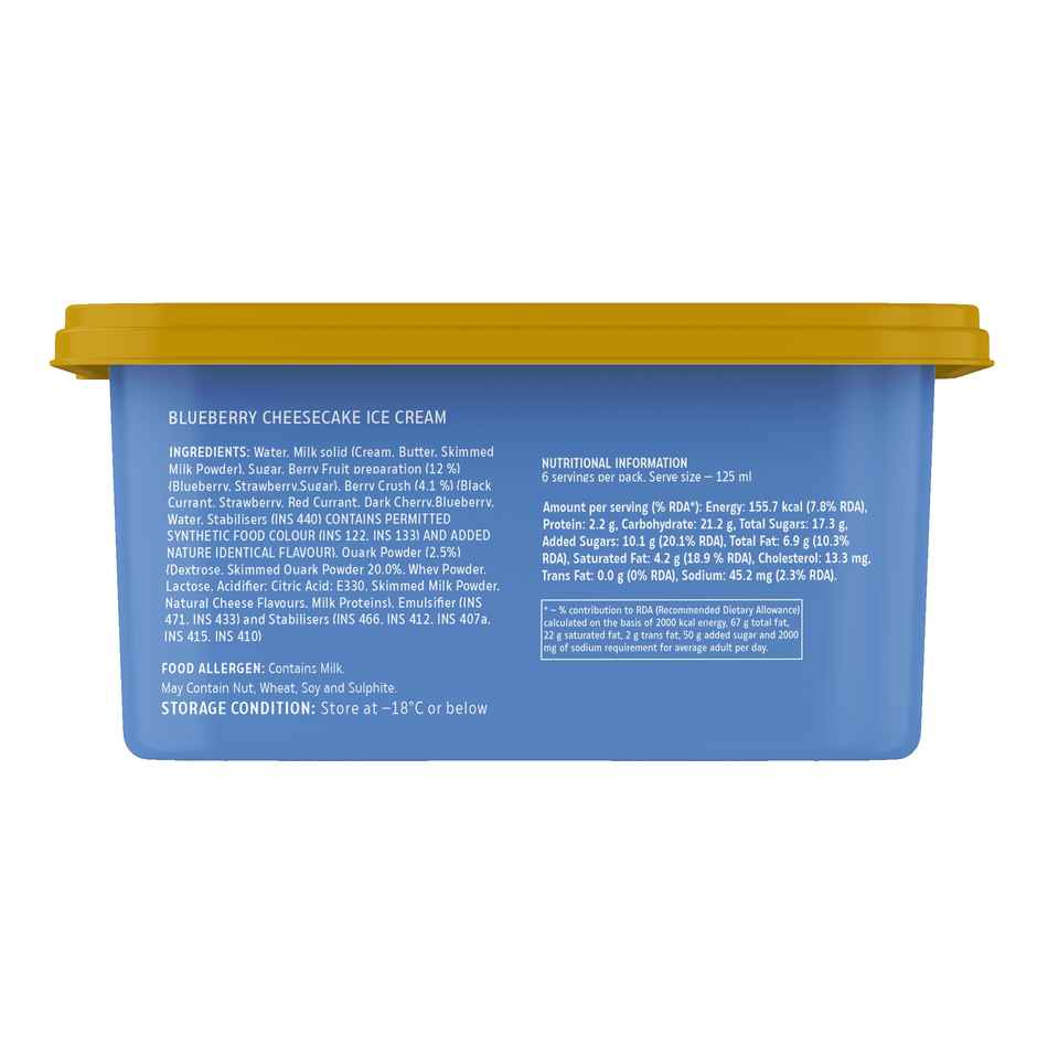 Hocco Blueberry Cheesecake Ice Cream Tub