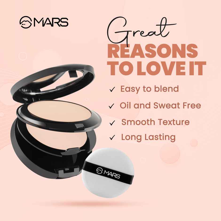 MARS Cosmetics Wonder 2 In 1 Compact With Mirror And Powder Puff (Shade-02) 16.0 GRAM