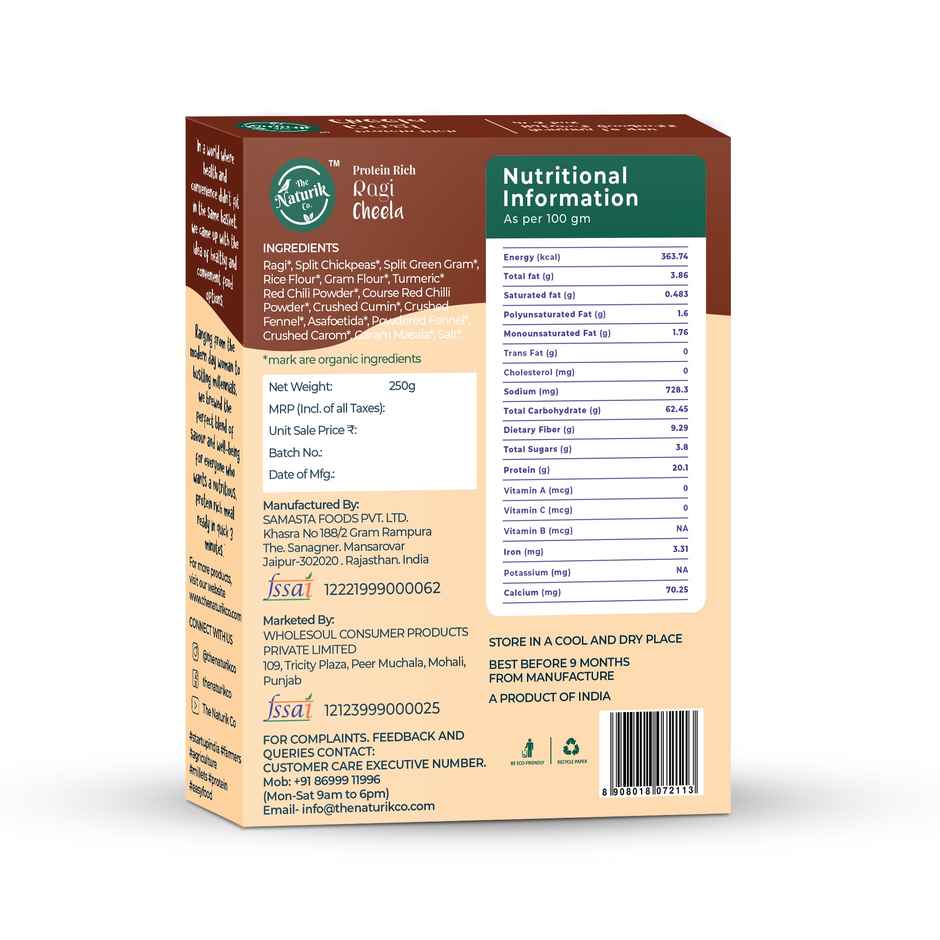 The Naturik Co Ragi Protein Cheela