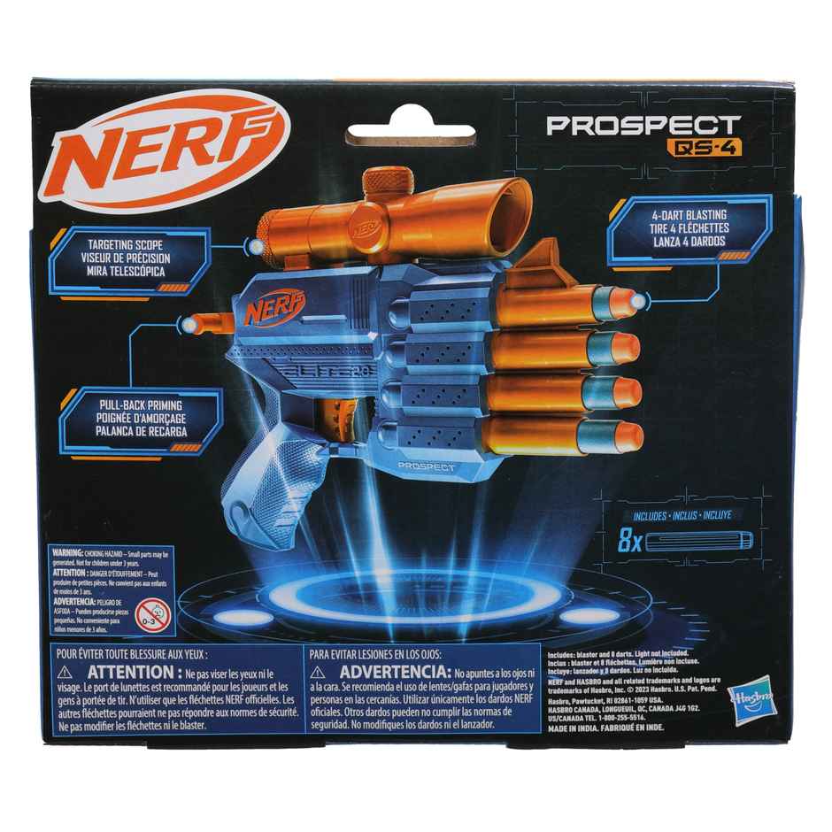 Nerf Elite 2.0 Prospect QS-4 Blaster | 8 Nerf Elite Darts | 4-Dart Blasting | Toy Gun