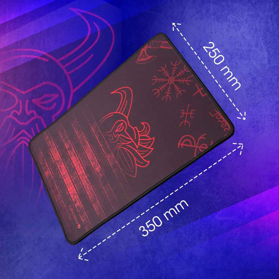 ZEB Firestorm Gaming Mousepad for Mouse sensors Micro-Textured Fabric Surface, Anti Slip Rubber Base