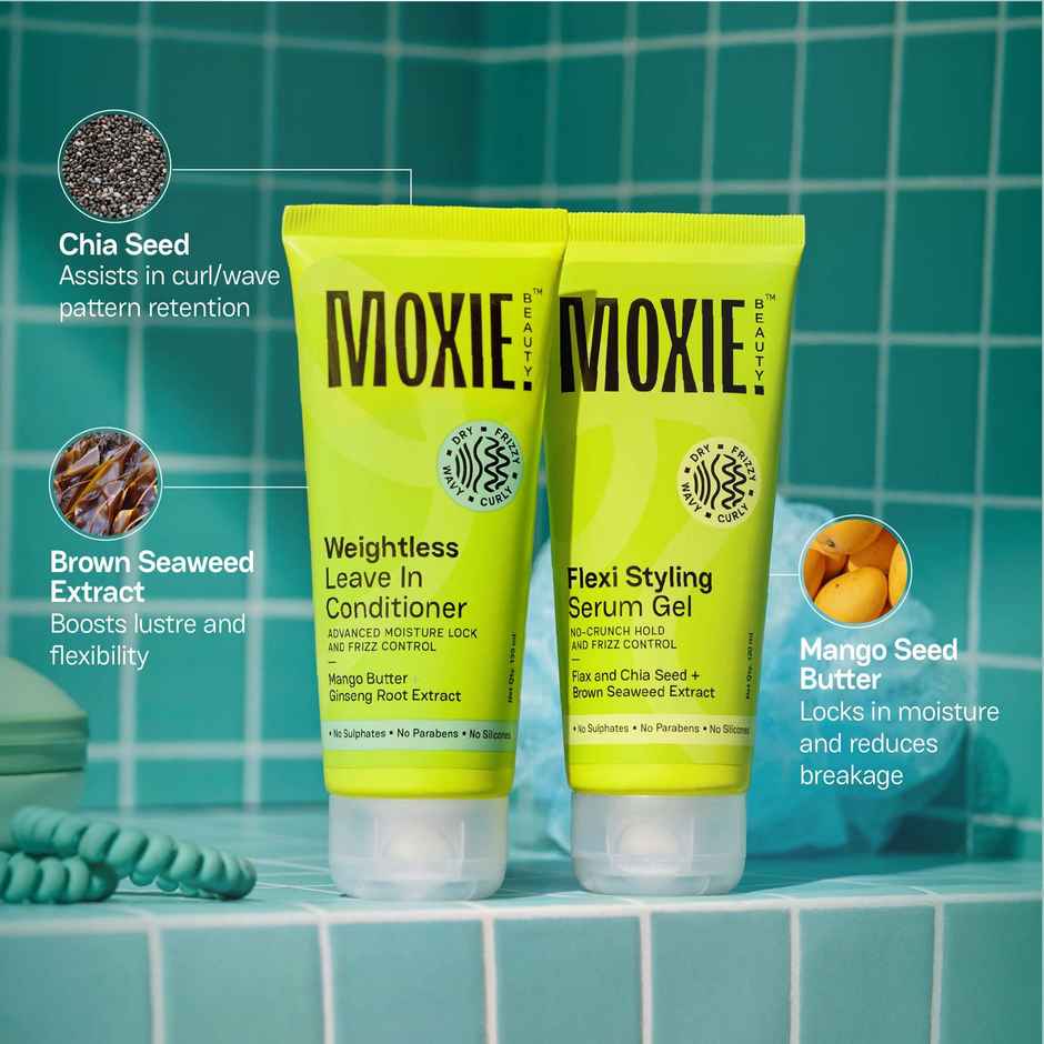 Moxie Beauty Wavy Vibe Setter Duo For Wavy & Curly Hair Weightless Leave-In Conditioner
