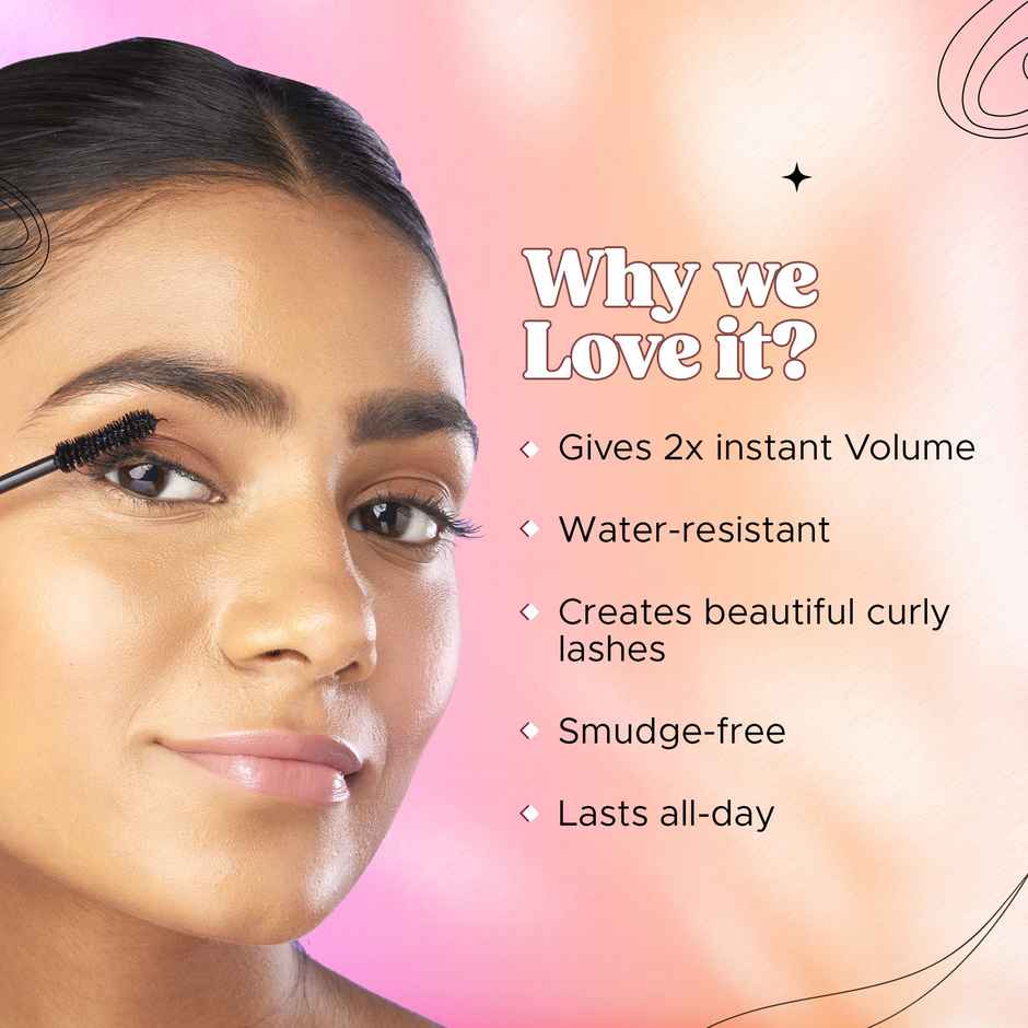 Hilary Rhoda Volume High Mascara | Smudge-free & Water-resistant Mascara | Lash-Lift Effect | Black