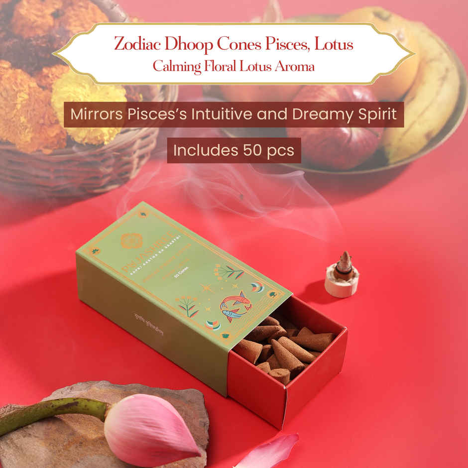 Pujashree Zodiac Dhoop Cones | Pisces - Lotus