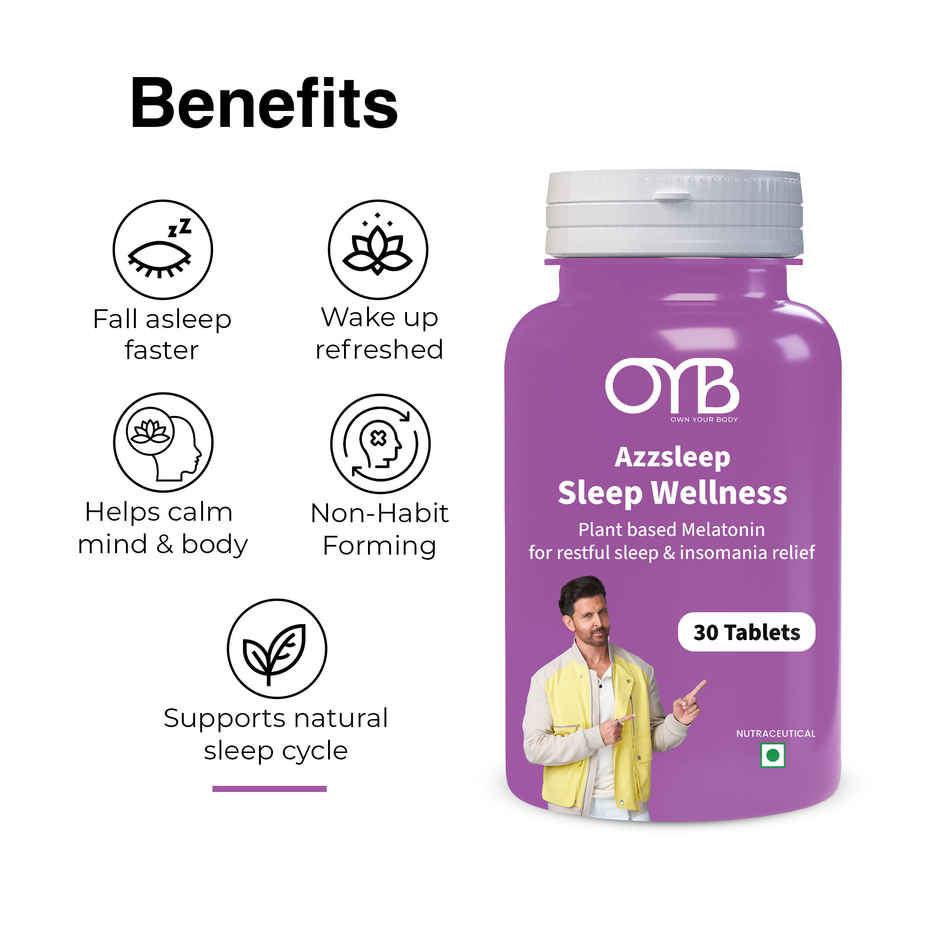OYB Natural Sleep Tablets with Melatonin & Valerian Root | 30 Tablets | OYB Azzzleep