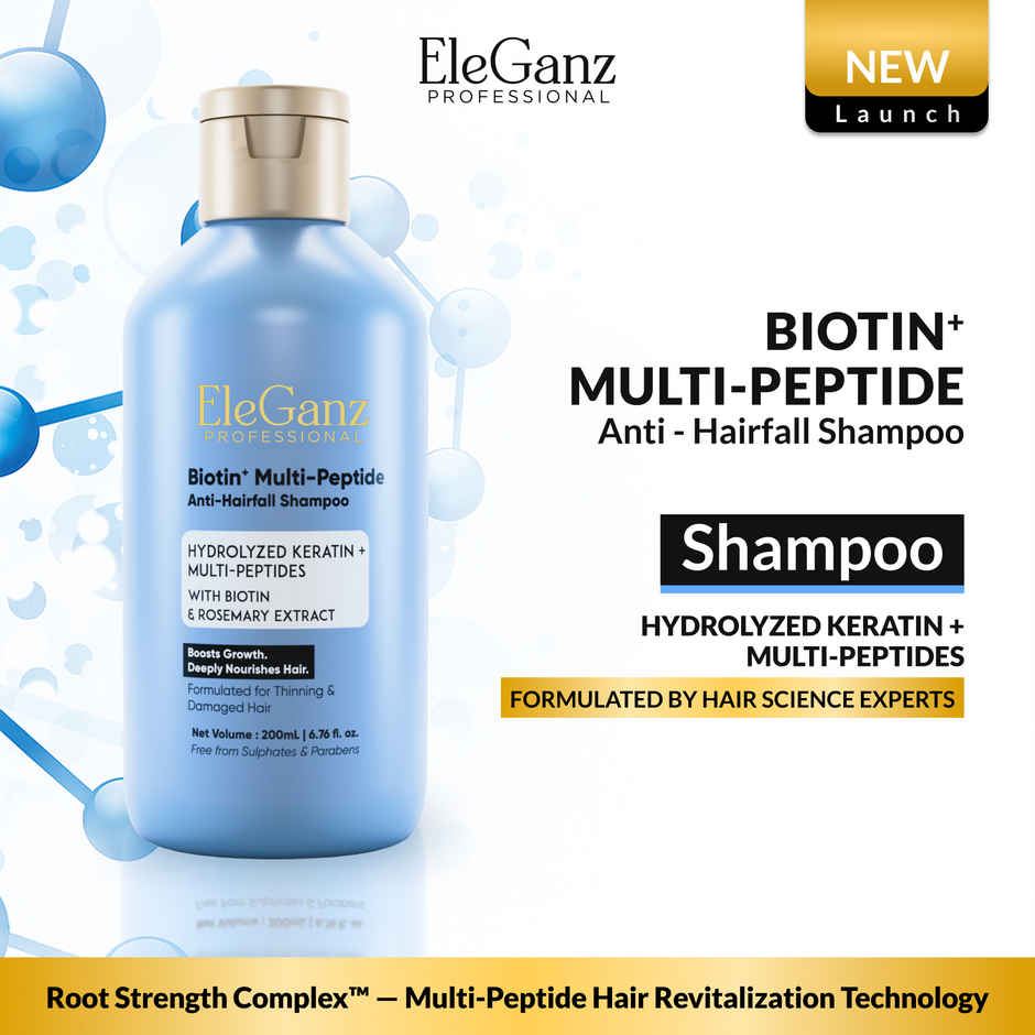 EleGanz Professional Biotin+ Multipeptide Anti Hairfall Shampoo with Hydrolyzed Keratin