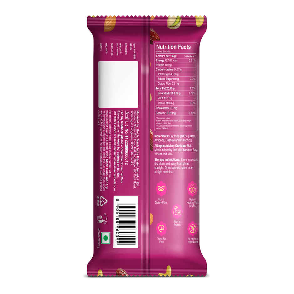 UNIBIC Dryfruit Barfi- Date Bites