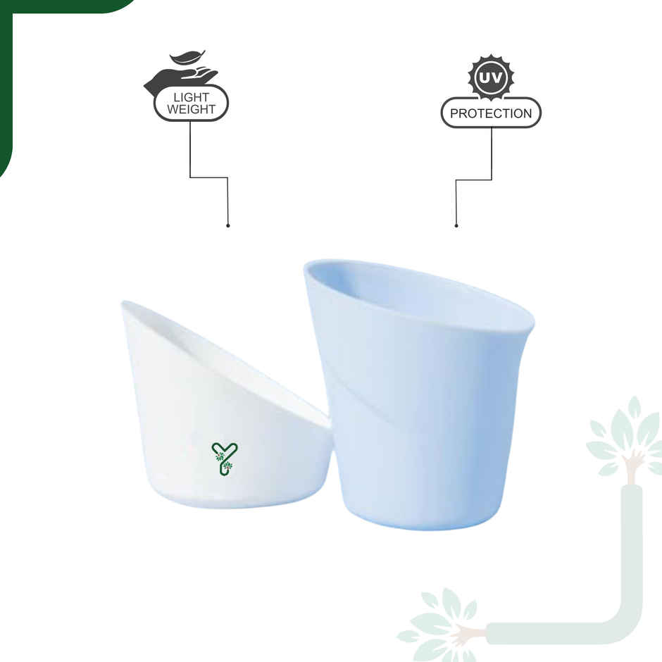 Yoursplants Atlantis - 4 Inch Pastel Blue Pot | Pack Of 1