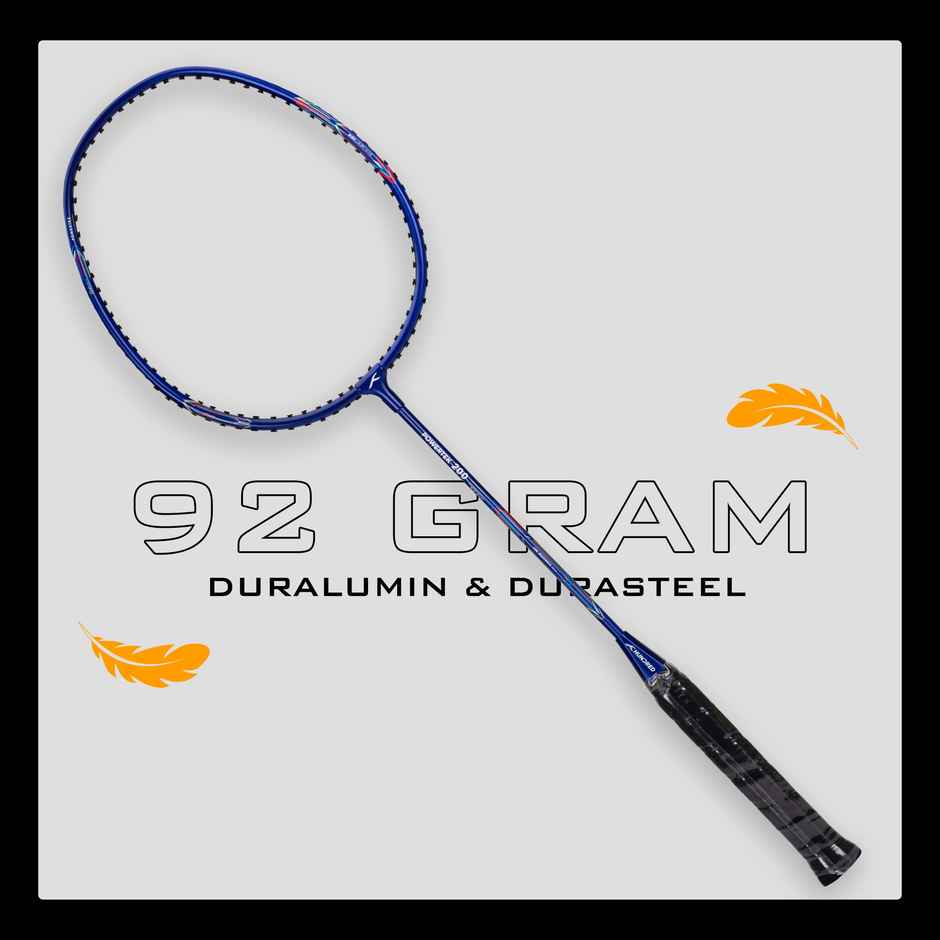 Hundred Powertek 200 Badminton Racket (2 Rackets, 1 Full Cover&3 pc Aura Nylon Shuttlecocks)