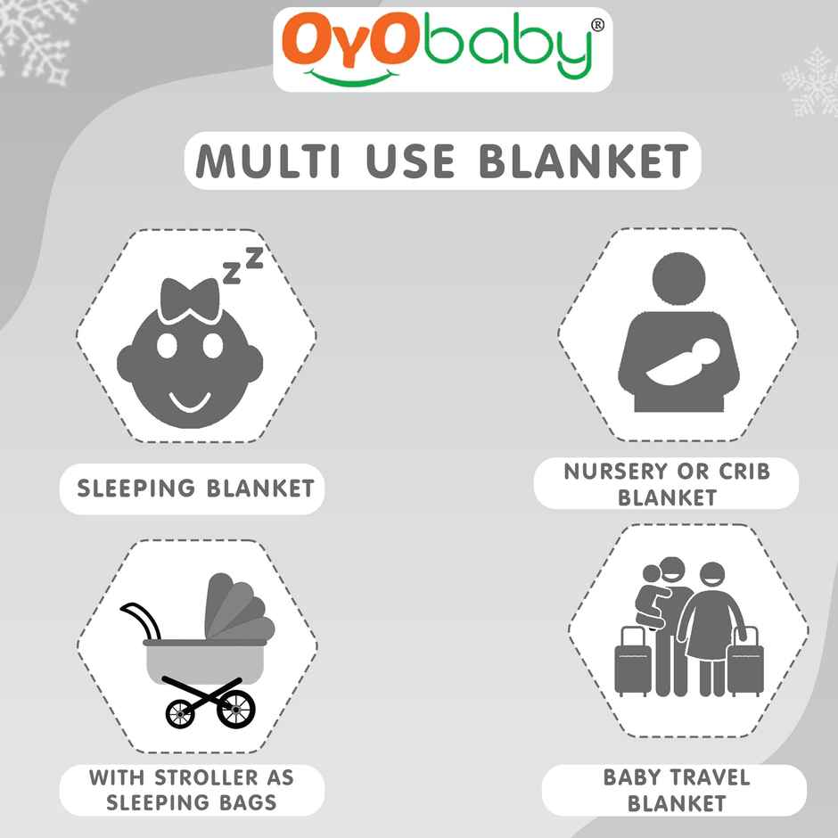 Oyo Baby Blankets For New Born Baby Plain Pink + Plain Blue Combo