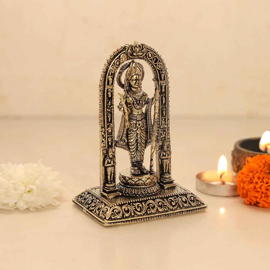 Intricately Crafted Brass Ram Lalla Murti | 3 Inches | Aksharveda