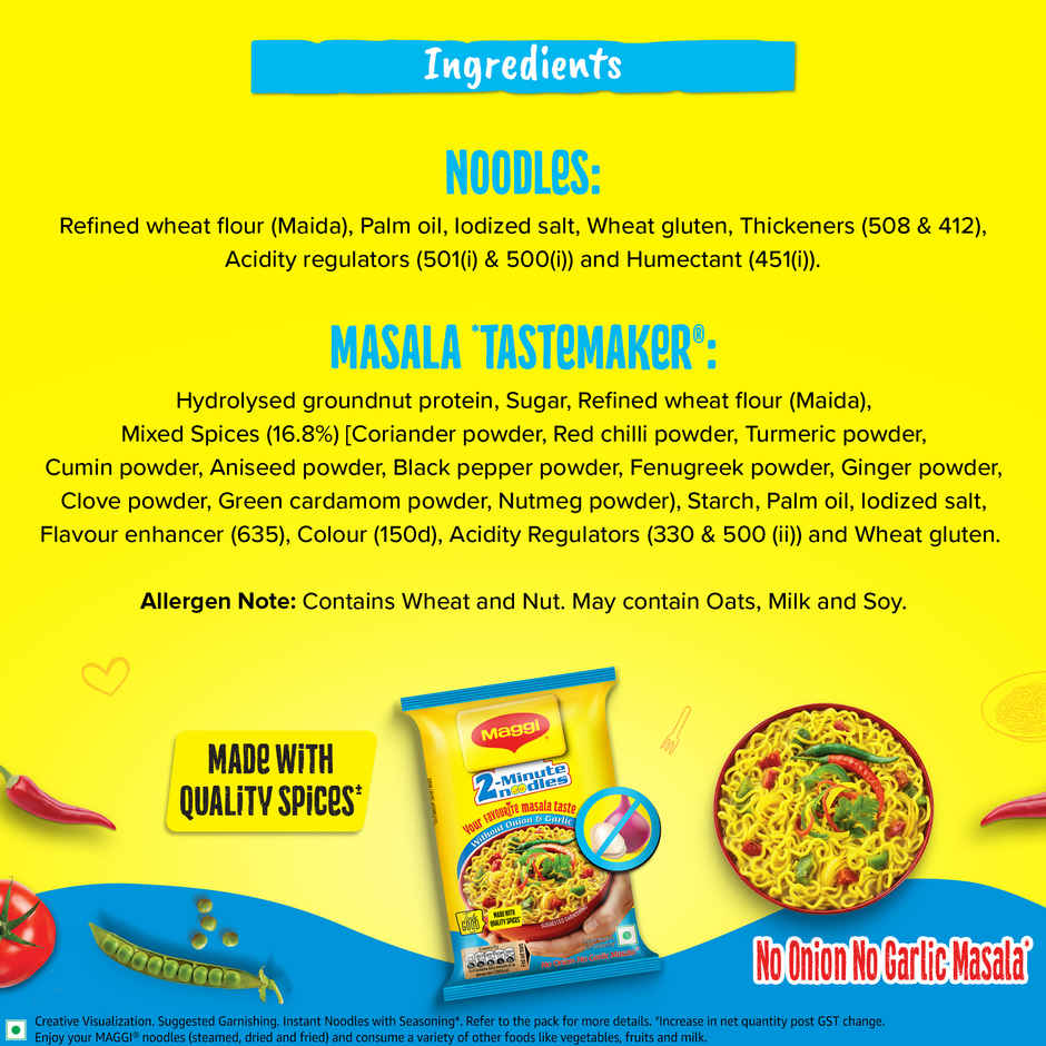 Maggi Masala Noodles No Onion No Garlic Combo