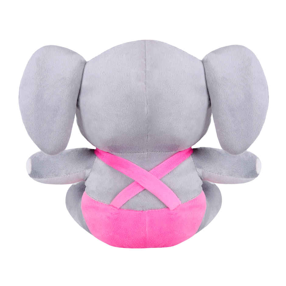 DearJoy Elephant In Dress Soft Toy - Pink & Grey
