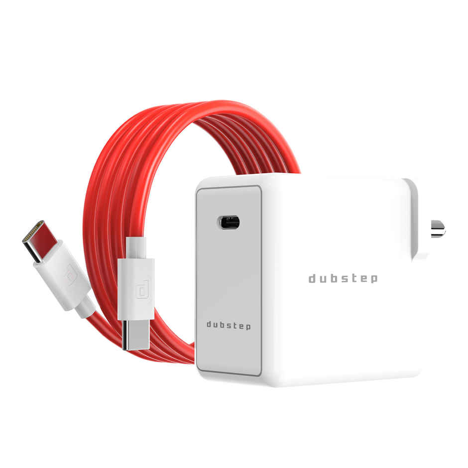 Dubstep Sprint All-in-one 30W 6A Charger with Type-C to Type-C Cable Supports All Fast Charging Technologies(Cable Included) - Red