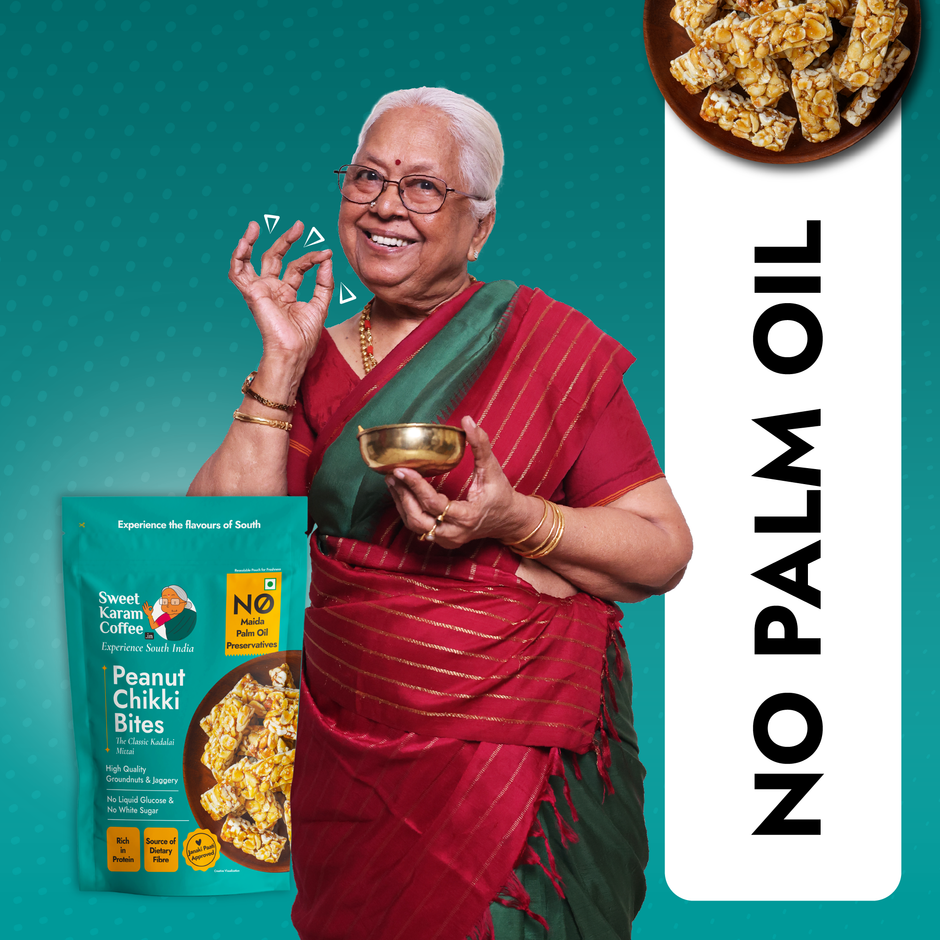 Sweet Karam Coffee Peanut Chikki Bites - No White Sugar, No Liquid Glucose