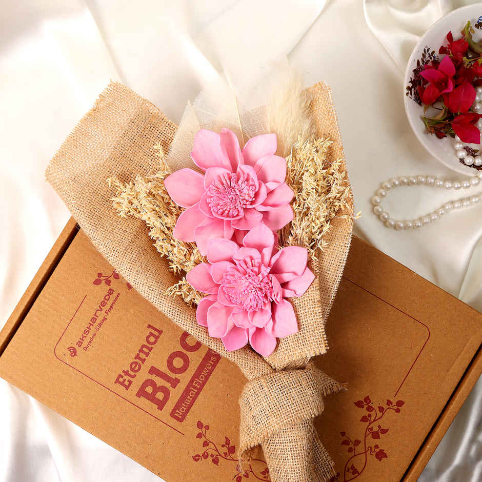 Pink Dahlias Natural Dried Flower Bouquet | Eternal Blooms