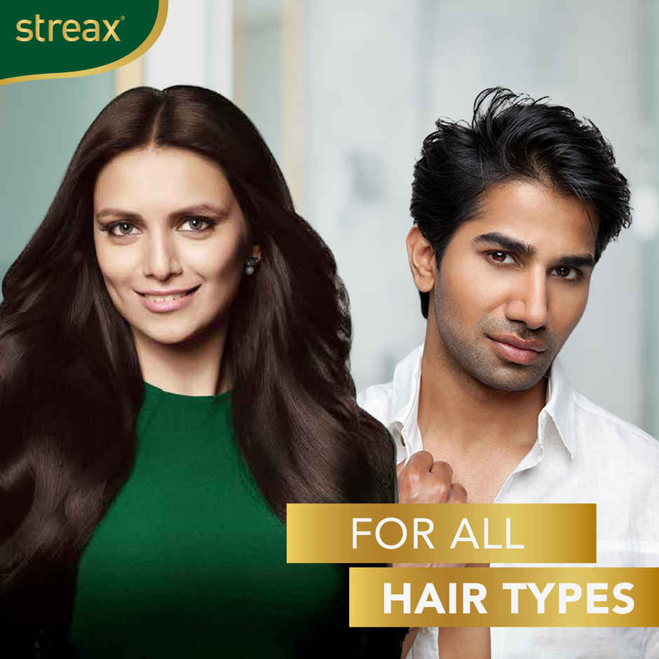 Streax Insta Shampoo Hair Colour for Women and Men- Natural Black | 100% grey coverage in 5 mins