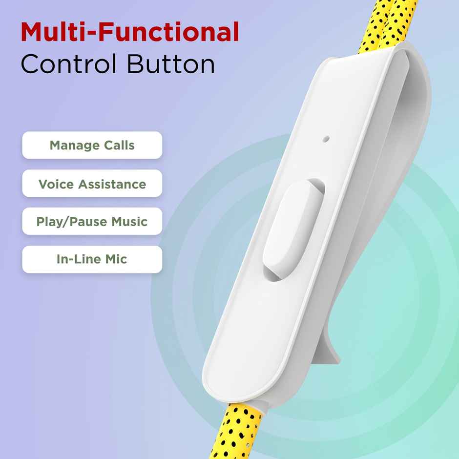 Aroma HF505 Clear Hi-Fi Sound | Deep Bass Wired Earphone with Mic | Yellow - 3.5 mm Jack