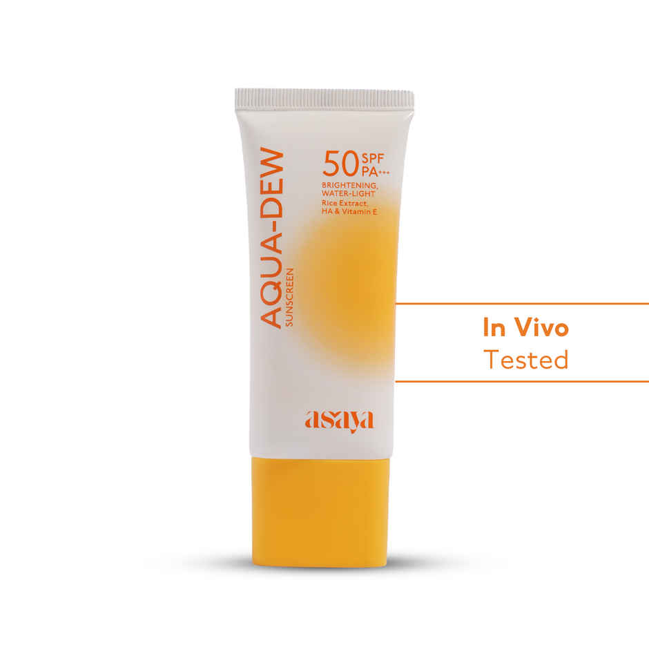 Asaya In-Vivo Tested Spf 50 Lightweight Dewy Water Sunscreen |  Vitamin E,  No White Cast