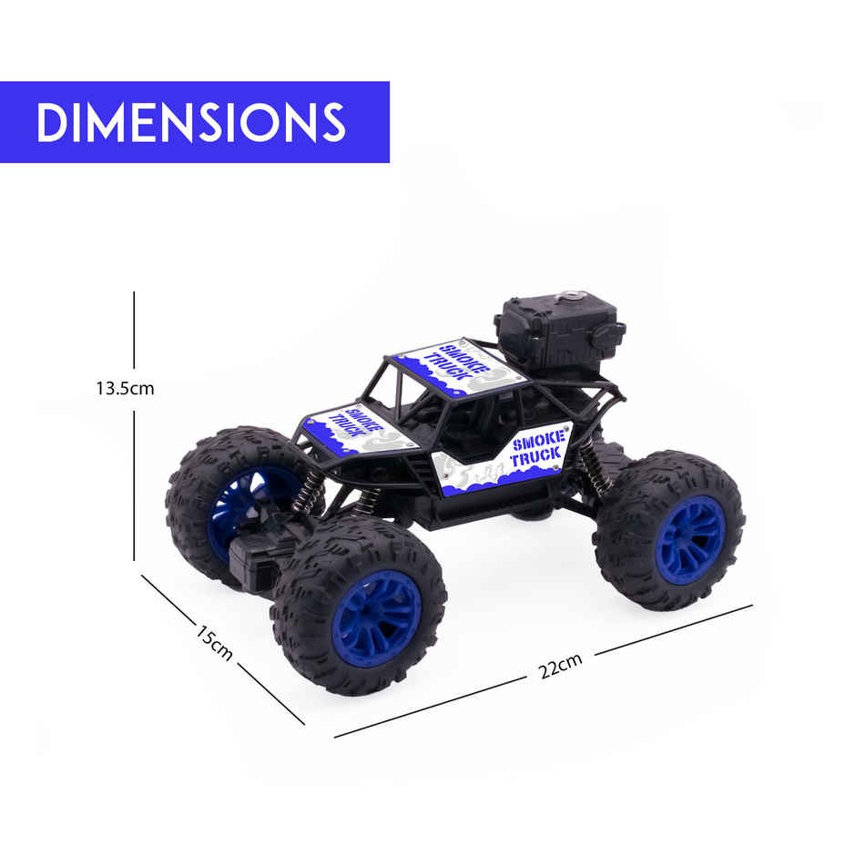 SEEDO Remote Control Car 1:18 , 2.4 GHz, Type-C Rechargeable, Fast Speed Smoke Rock Crawler | Blue