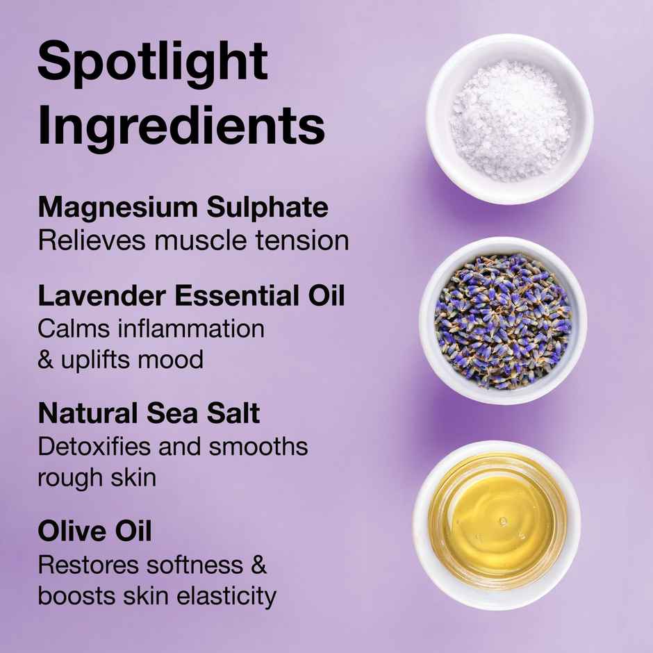 Soulflower Lavender Bath Salt For Muscle Relief & Relaxation