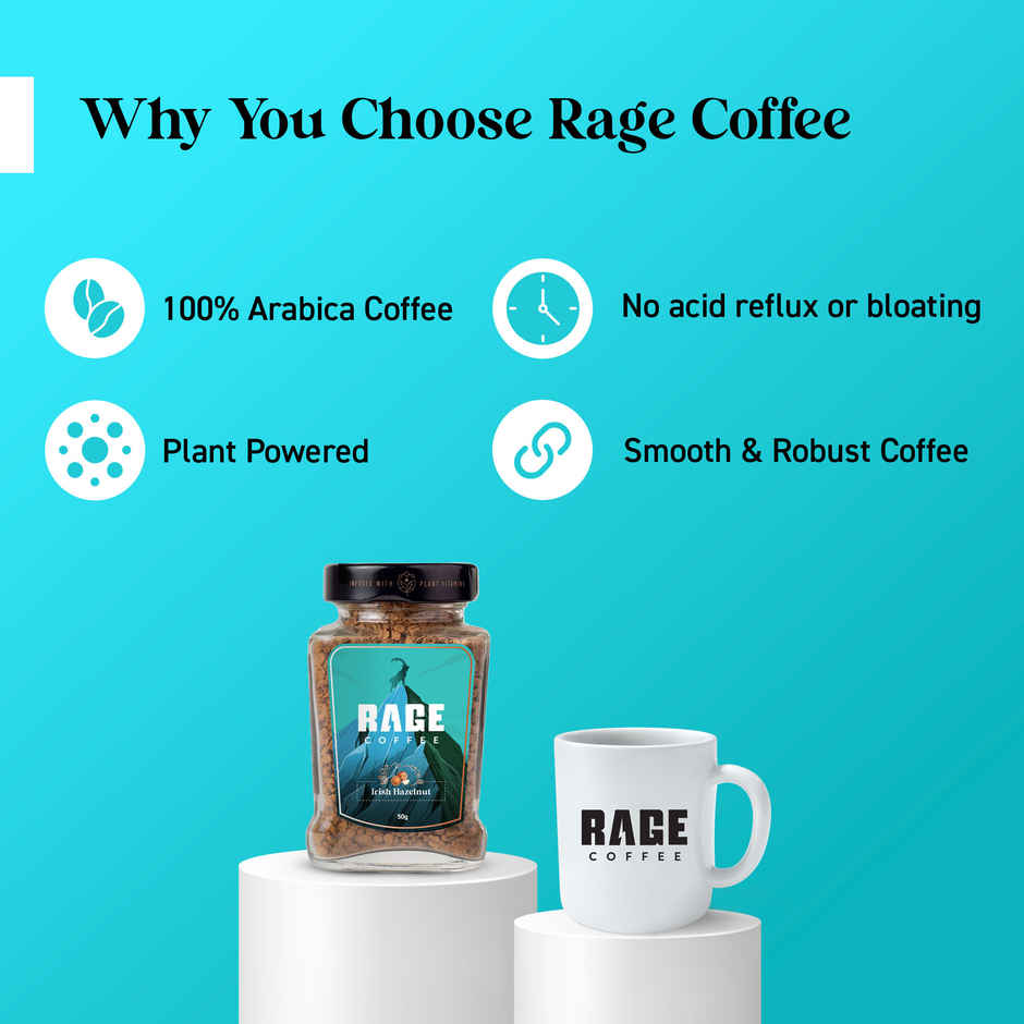 Rage Coffee Irish Hazelnut - Premium Arabica Instant Coffee