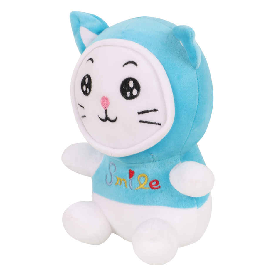 DearJoy Small Cat with a Hoodie | Blue - 22 cm