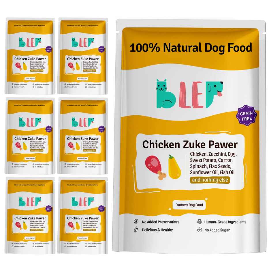 BLEP 100% Natural Dog Food | Chicken Zucchini | 7 Packs | Zero Preservatives Combo