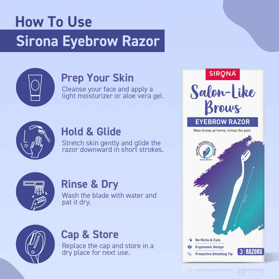 Sirona Reusable Eyebrow Razors for Women | Face Razor for Women for Facial Hair Removal