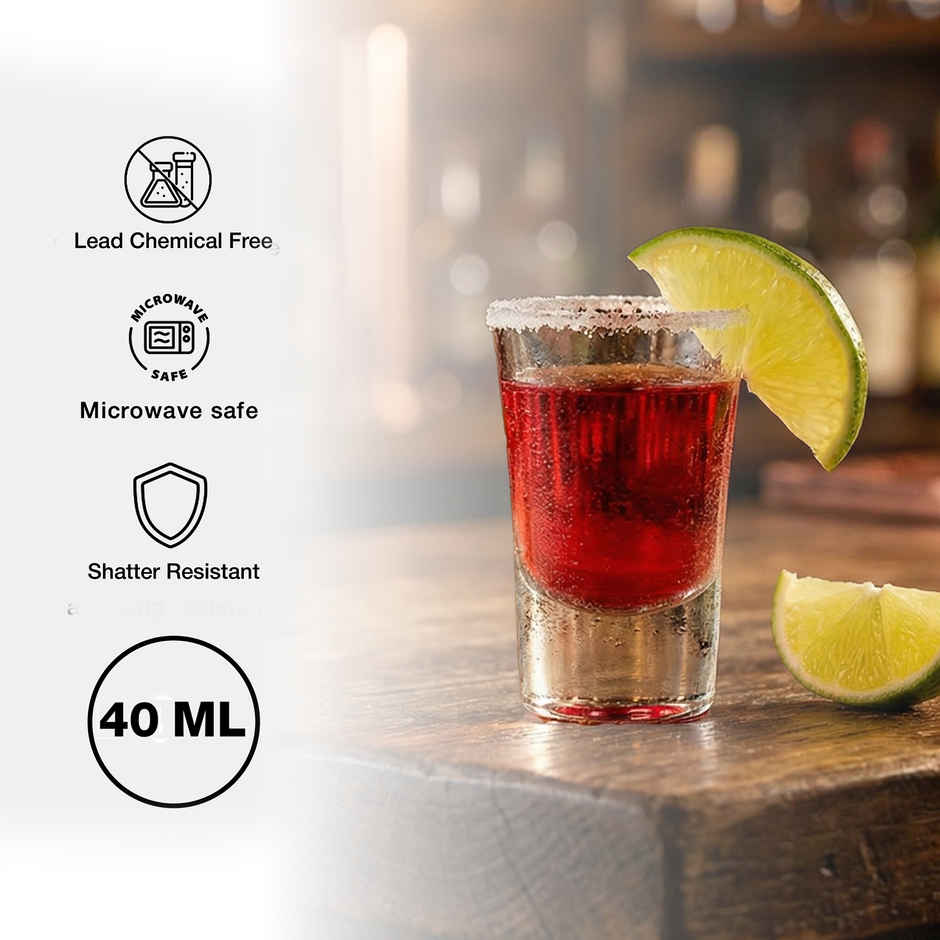 Shot Glass | Set of 6 | 40 ml | Lead Free | Blackcarrot