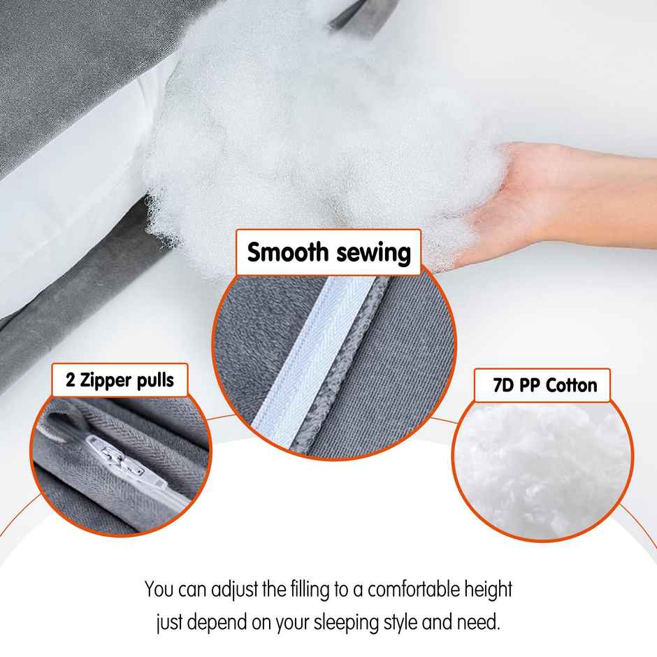 Oyo Baby C Shaped Pregnancy Pillow For Sleeping, Washable Premium Velvet Cover Maroon