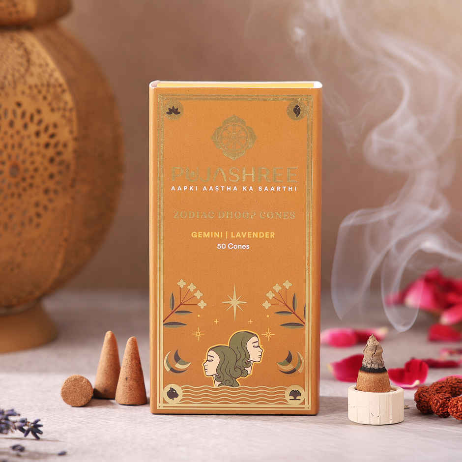 Pujashree Zodiac Dhoop Cones | Gemini - Lavender